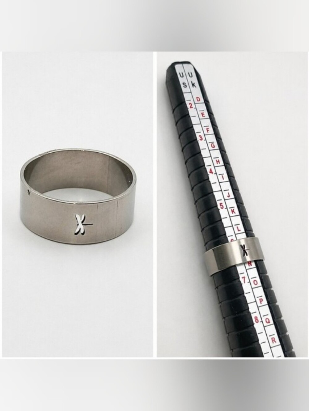 Stainless Steel Dragonfly Ring Size 6.25–6.5 Silver Tone